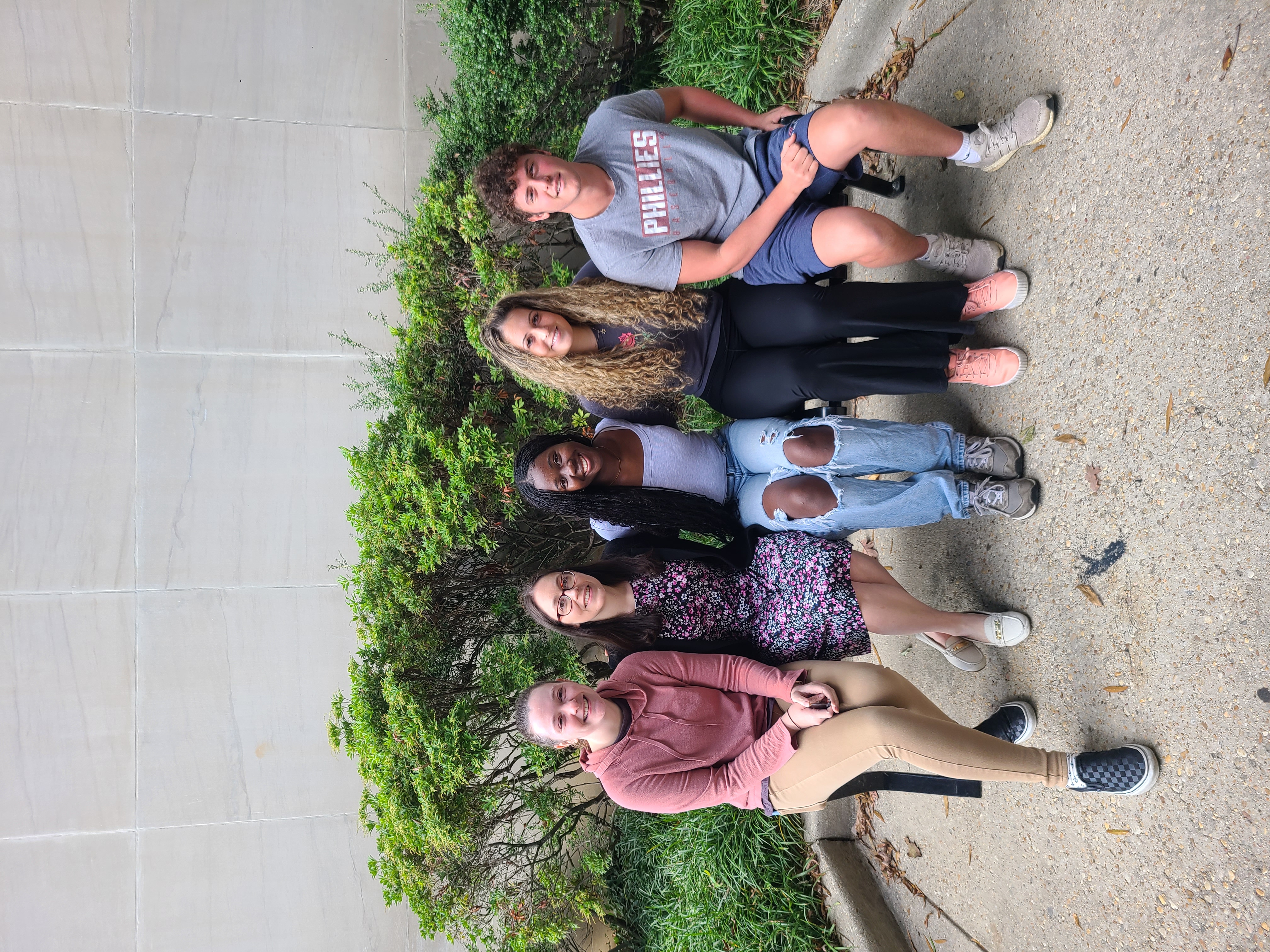 Members of the PAANDA Lab (Left to right: Maaike, Dr. Yarger, Davina, Rachel, and Holden)