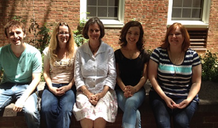 Dr. Cassidy with the graduate students. From left to right: David, Bonnie, Dr. Cassidy, Jessie, Jackie