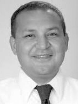 black and white photo of Dr. Scott Roberts